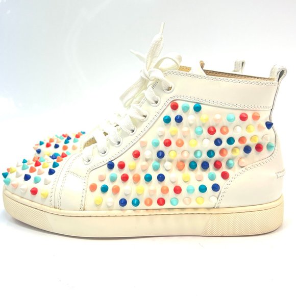 🌷❤️‍🔥FINAL SALE 🔥 NO OFFERS🌷💥Christian Louboutin Lou Spike Sneakers 38.5 - Picture 1 of 10